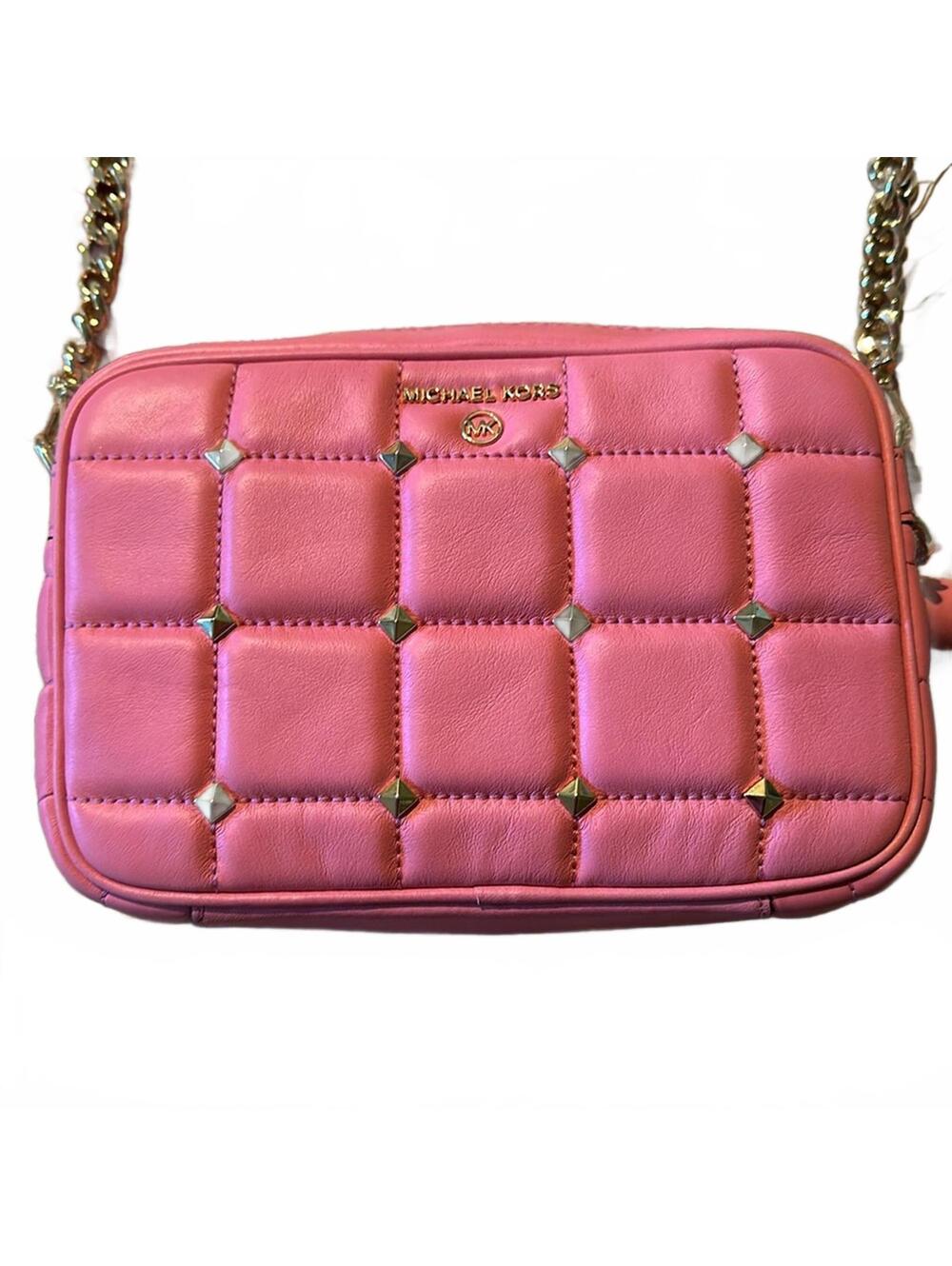 Pink Michael Kors cross body bag.  New   Gold accents